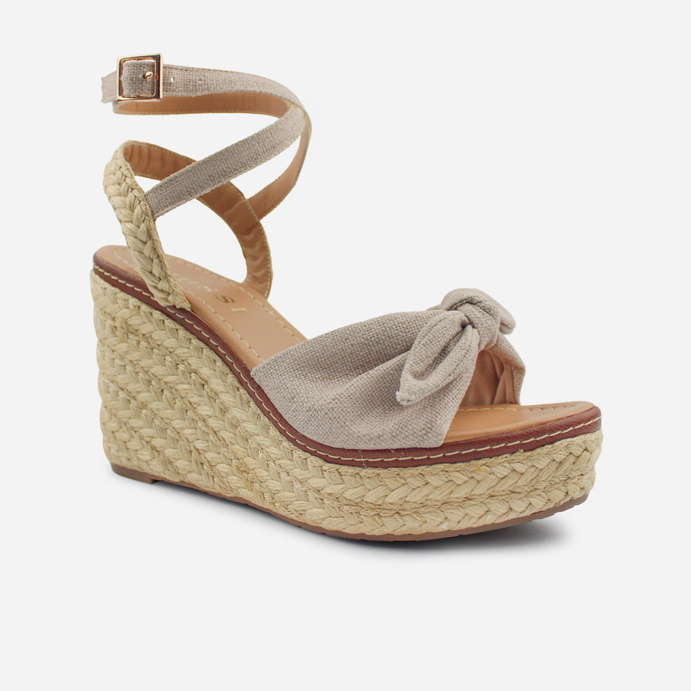 Sandalia plataforma silvia de sintético para mujer - Beige