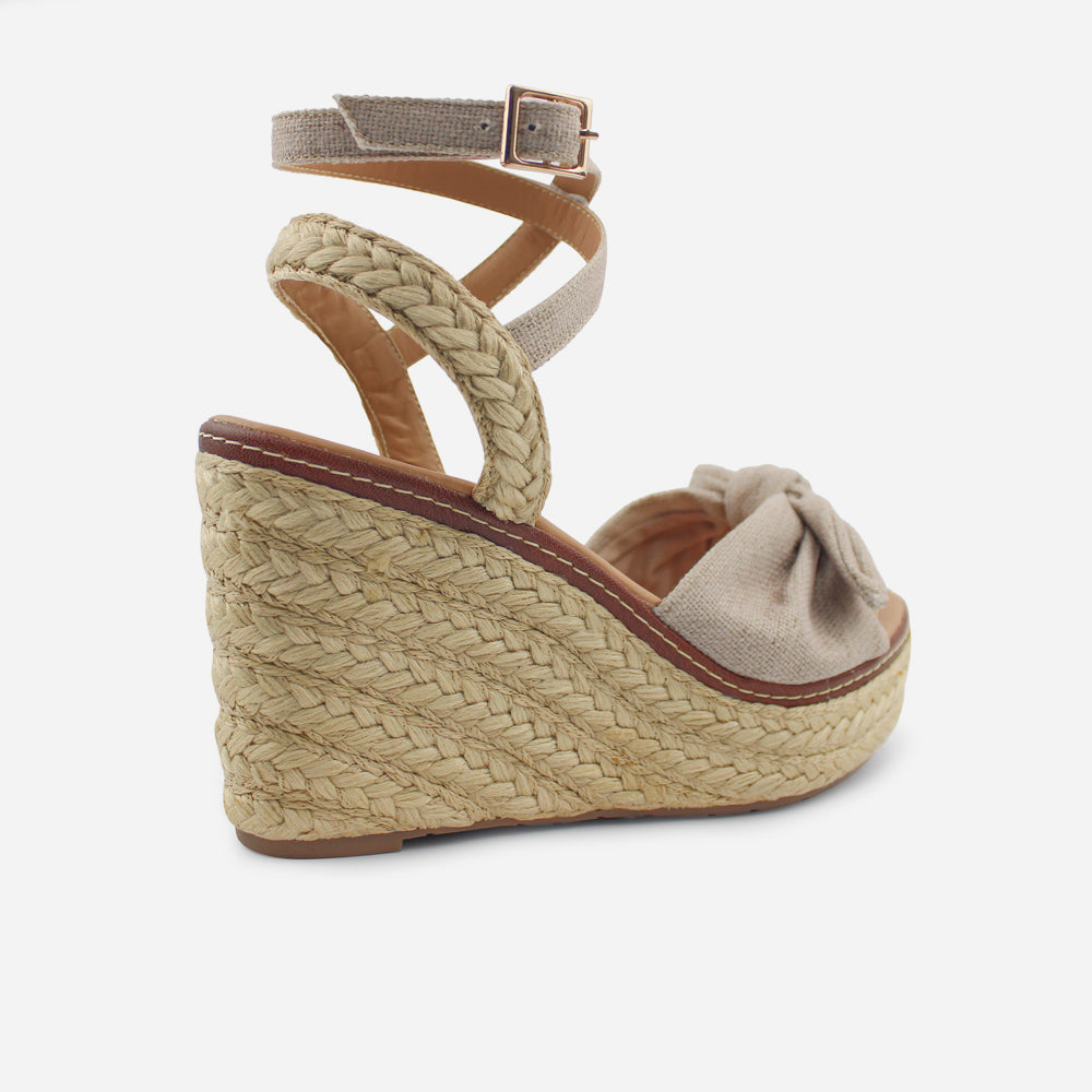 Sandalia plataforma silvia de sintético para mujer - Beige