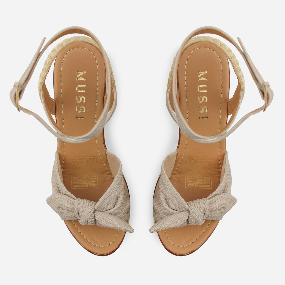 Sandalia plataforma silvia de sintético para mujer - Beige