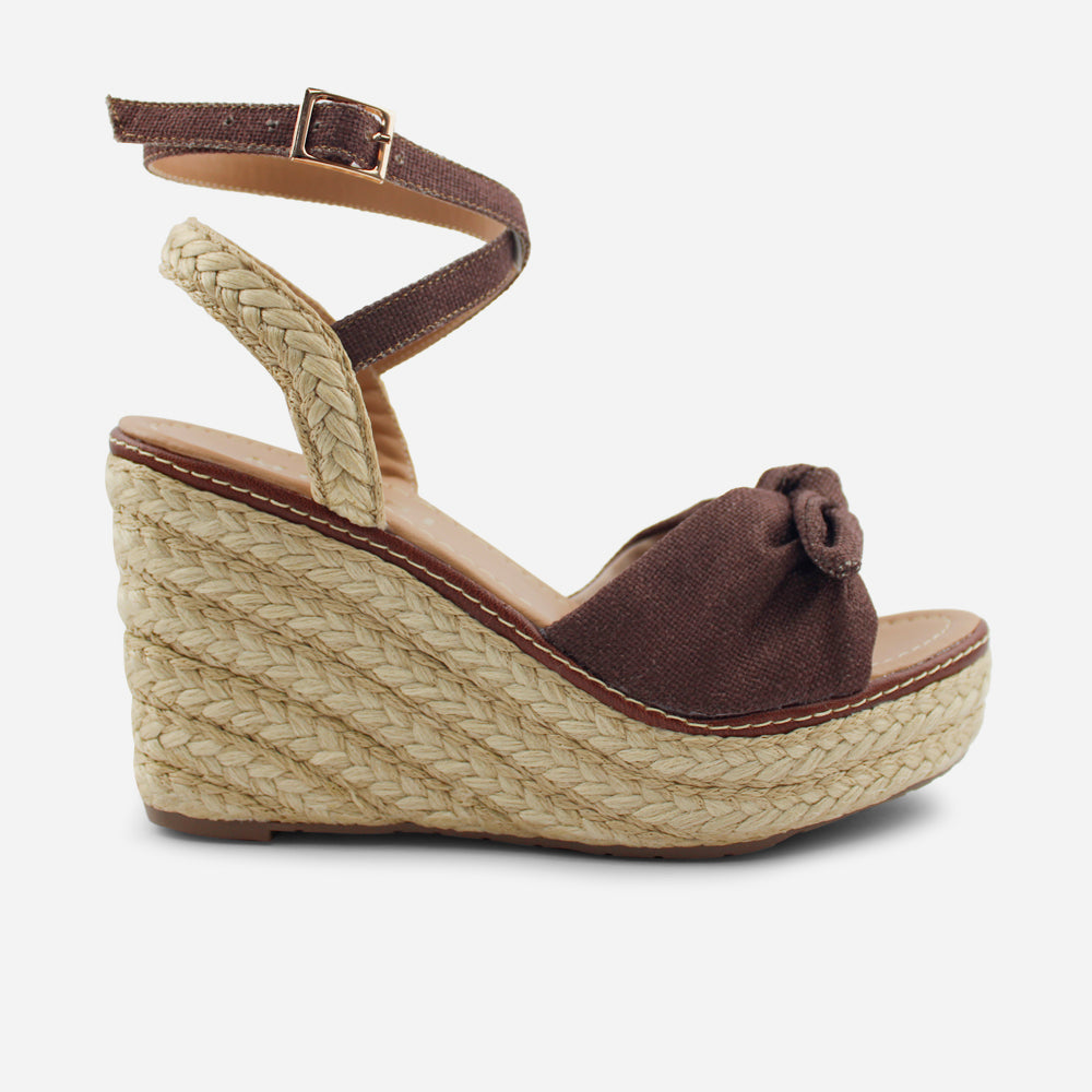 Sandalia plataforma silvia de sintético para mujer - Café