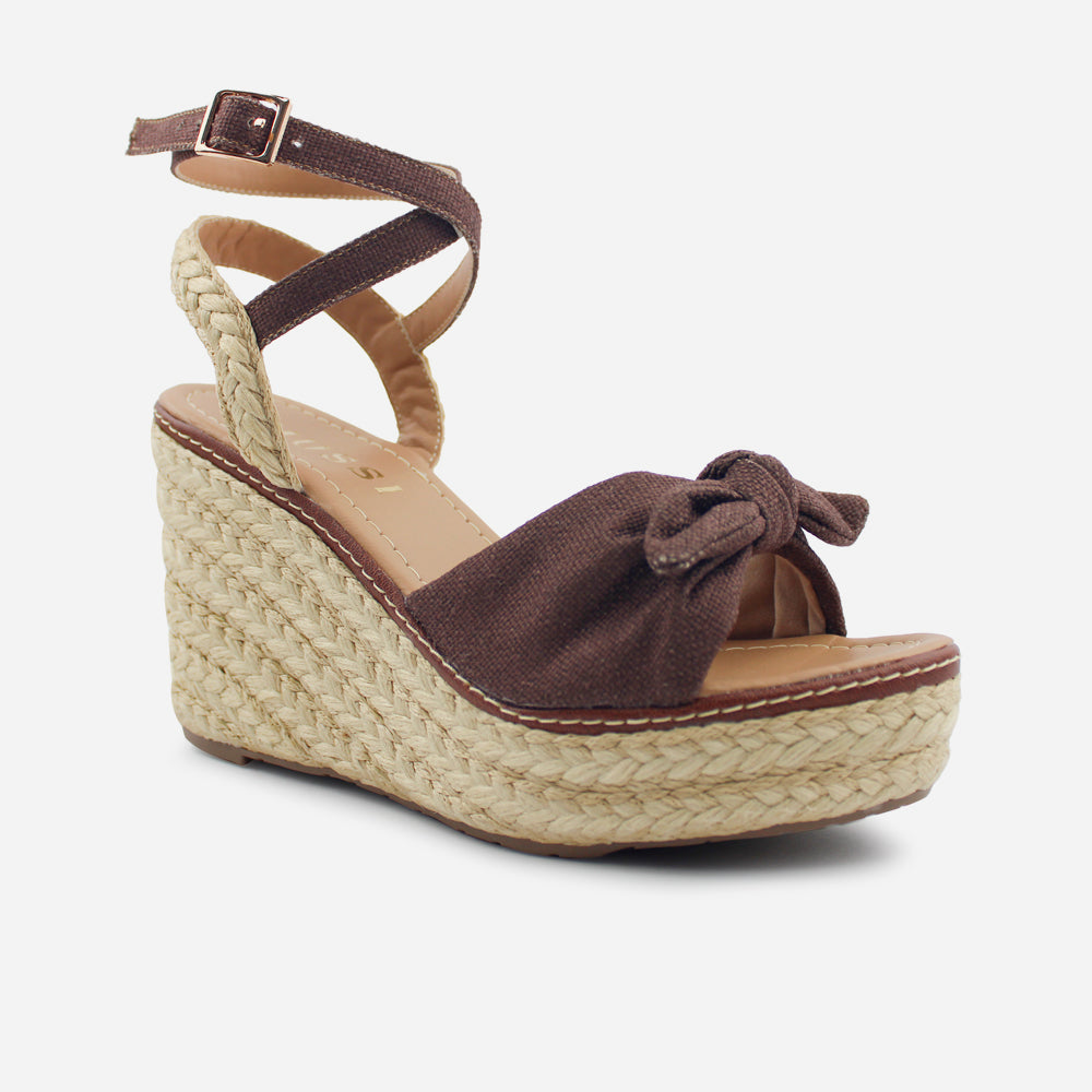 Sandalia plataforma silvia de sintético para mujer - Café