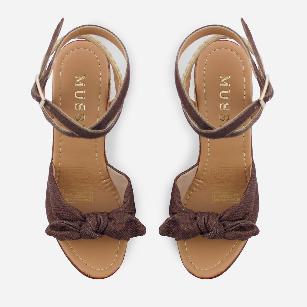 Sandalia plataforma silvia de sintético para mujer - Café