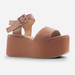 Sandalia plataforma siena de sintético para mujer - Miel