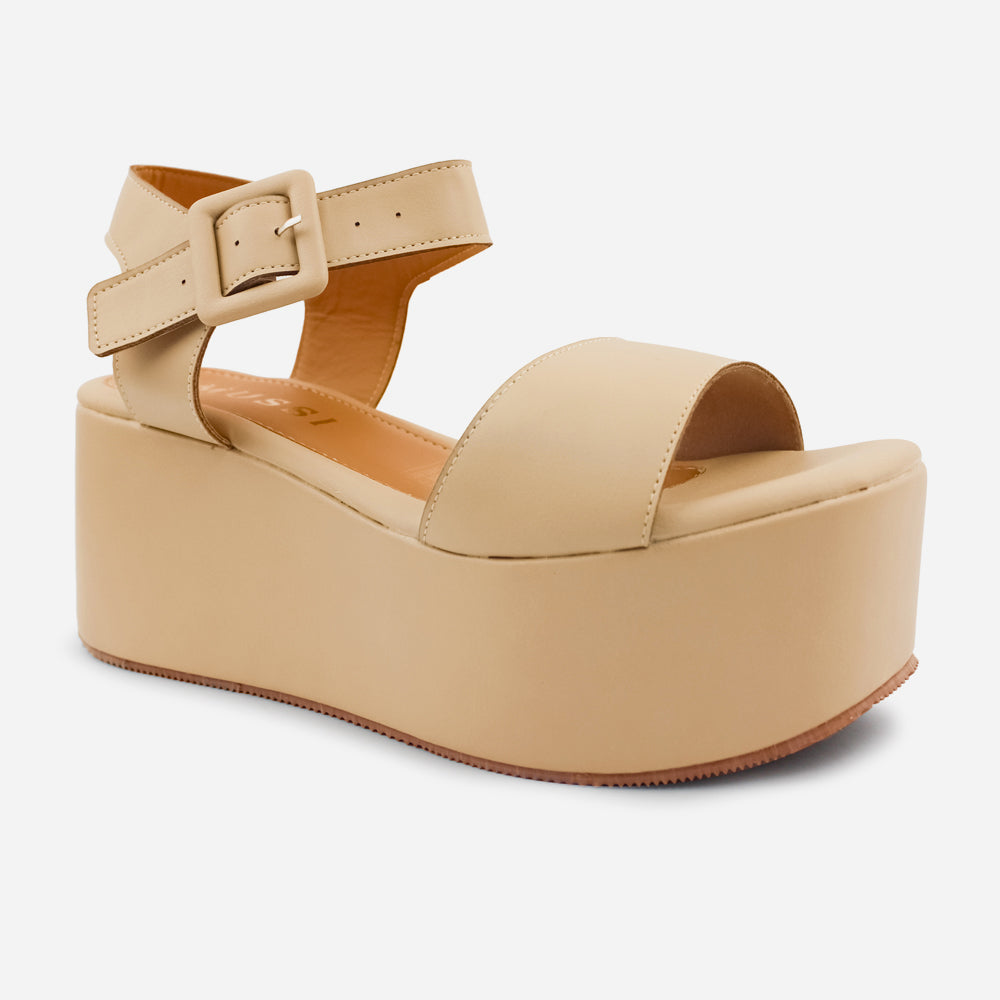 Sandalia plataforma siena de sintético para mujer - Taupe