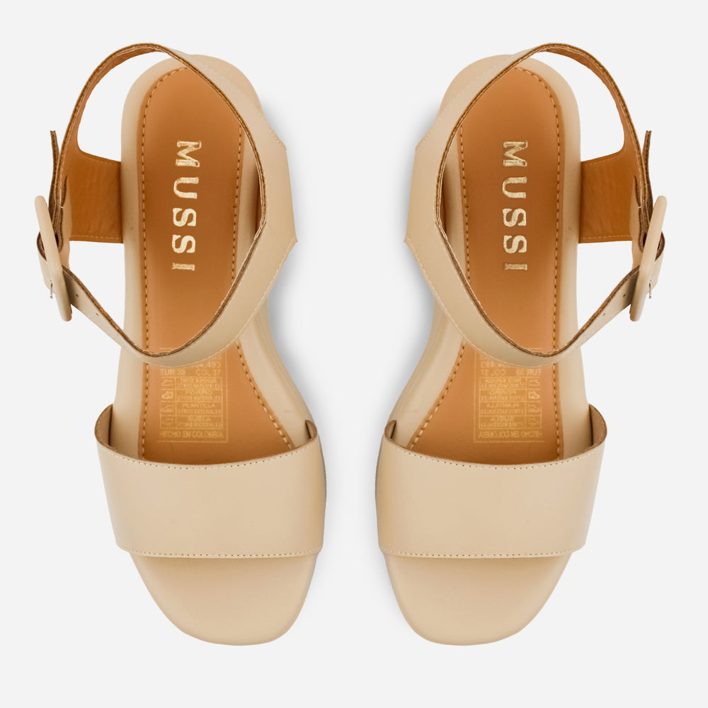 Sandalia plataforma siena de sintético para mujer - Taupe