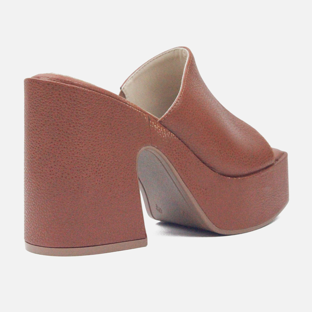 Sandalia tacon plataforma celestina de cuero para mujer - Miel