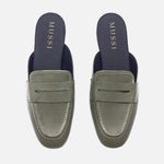 Zueco plano seraphina de cuero para mujer - Verde