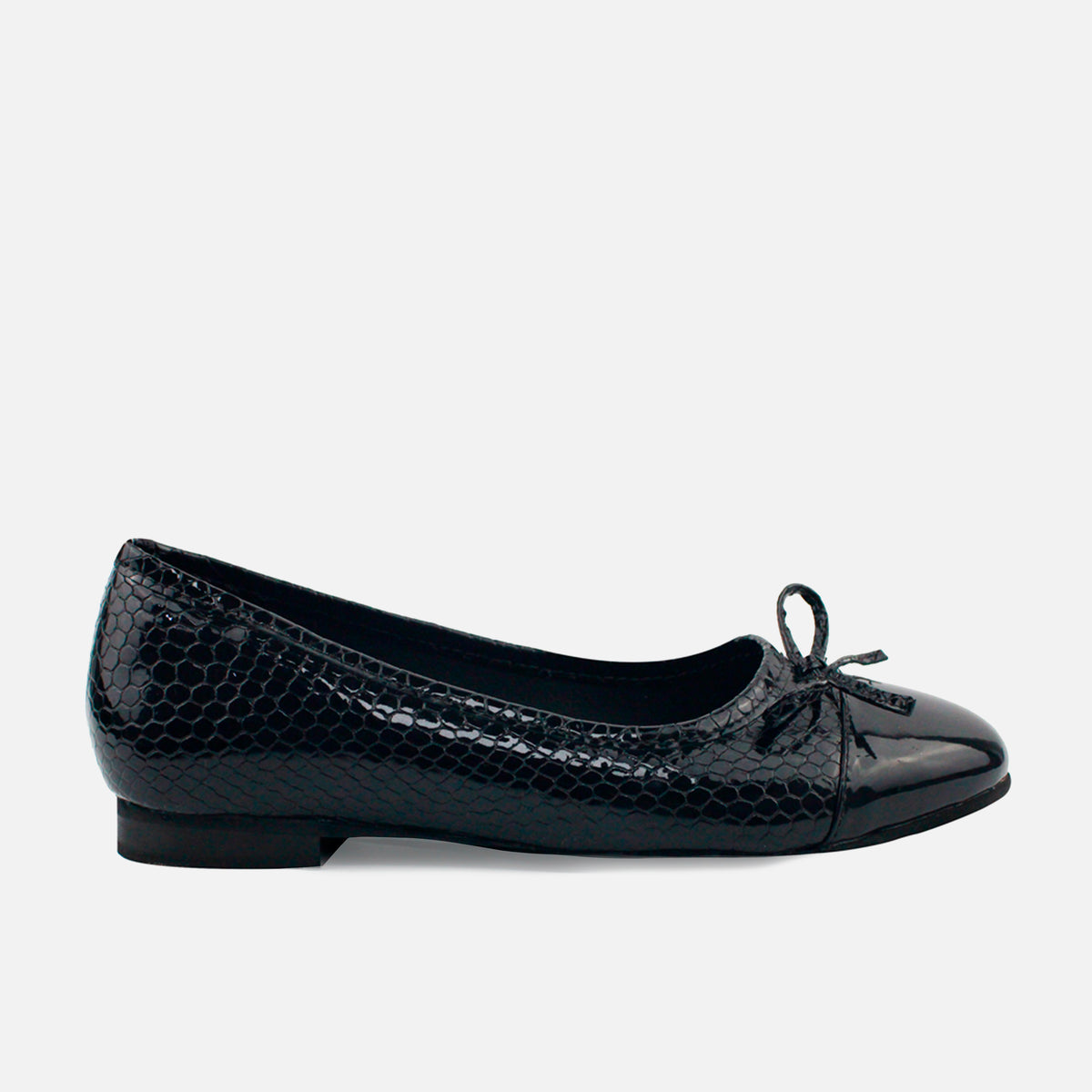 Baleta plana tatiana de charol para mujer - Negro