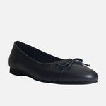 Baleta plana tatiana de cuero para mujer - Negro