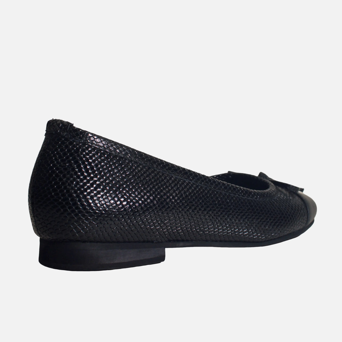 Baleta plana tatiana de cuero para mujer - Negro