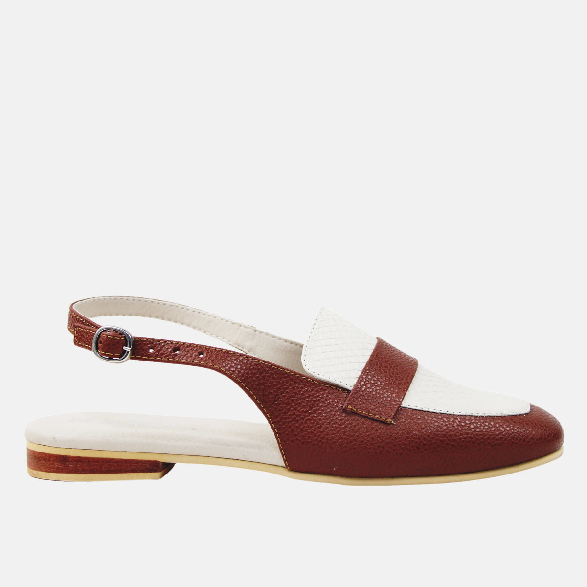 Baleta destalonada darsy de cuero para mujer - Miel