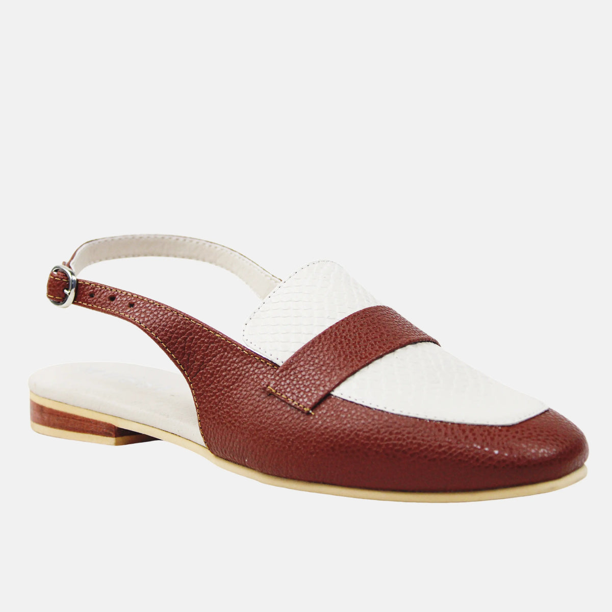 Baleta destalonada darsy de cuero para mujer - Miel