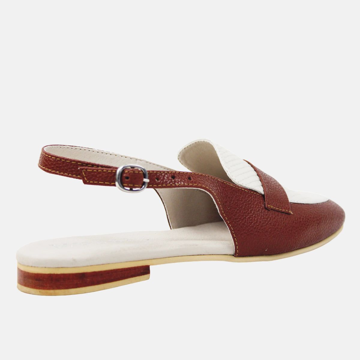 Baleta destalonada darsy de cuero para mujer - Miel