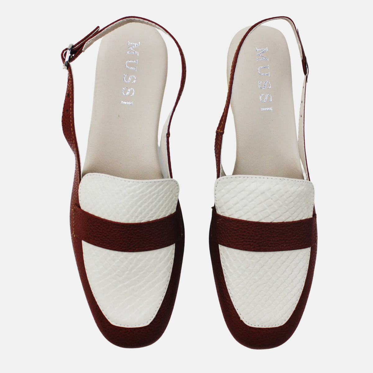 Baleta destalonada darsy de cuero para mujer - Miel