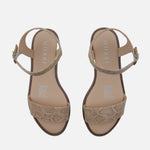 Sandalia plana laeticia de sintético para mujer - Beige