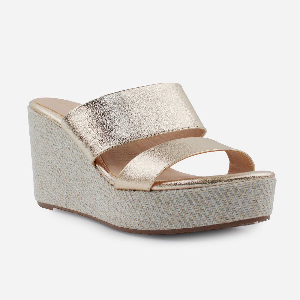 Sandalia plataforma meredith de sintético para mujer - Oro