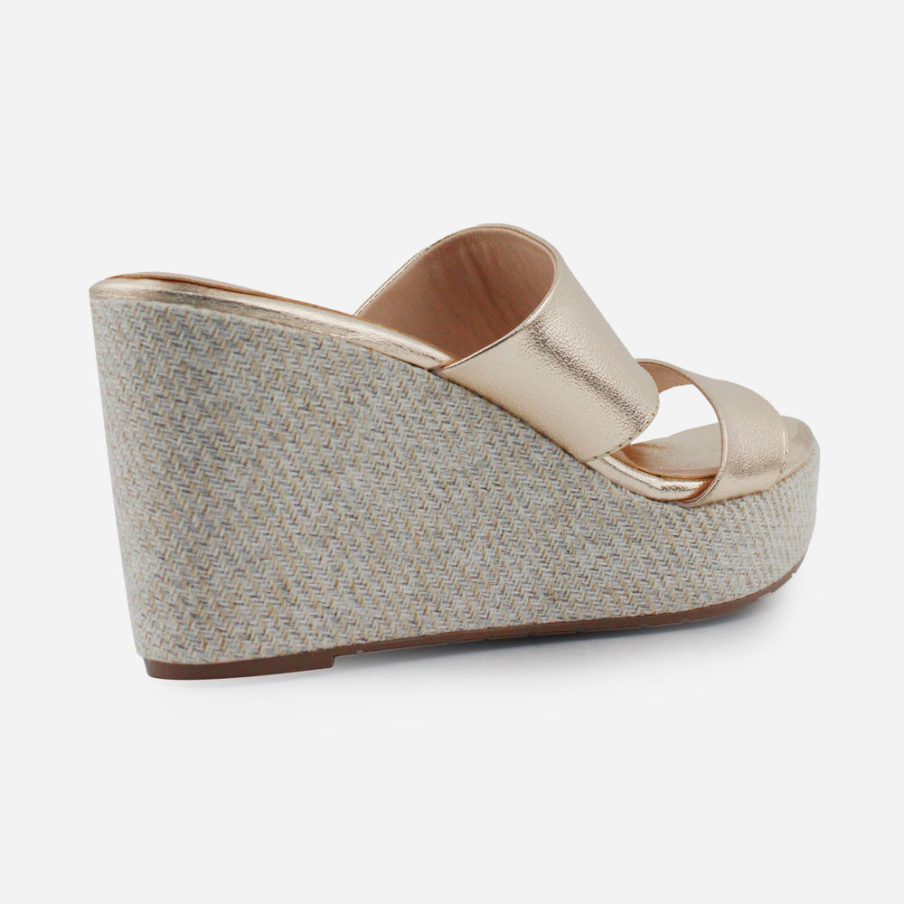 Sandalia plataforma meredith de sintético para mujer - Oro