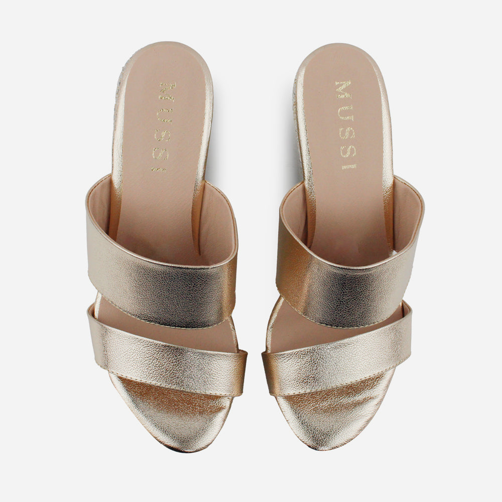 Sandalia plataforma meredith de sintético para mujer - Oro