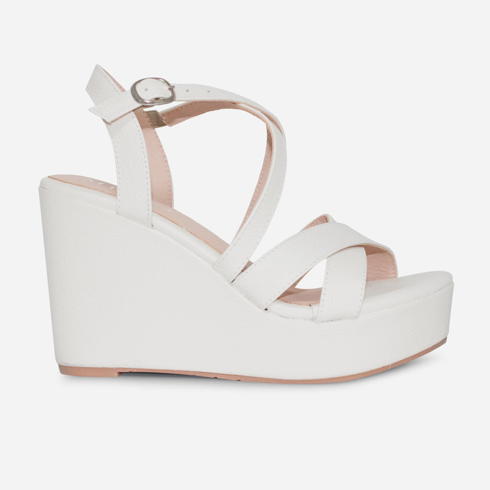 Sandalia plataforma mady de sintético para mujer - Blanco