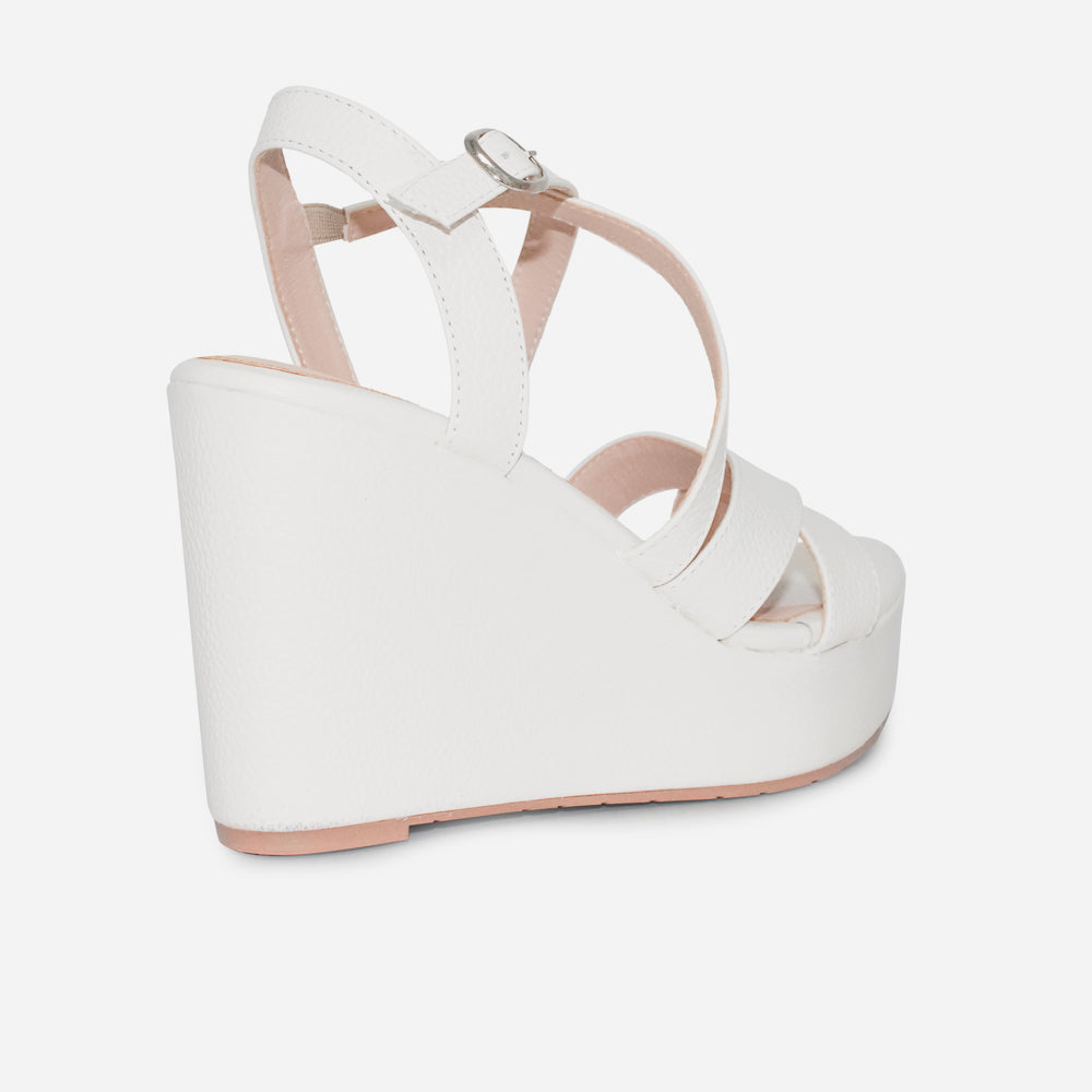 Sandalia plataforma mady de sintético para mujer - Blanco