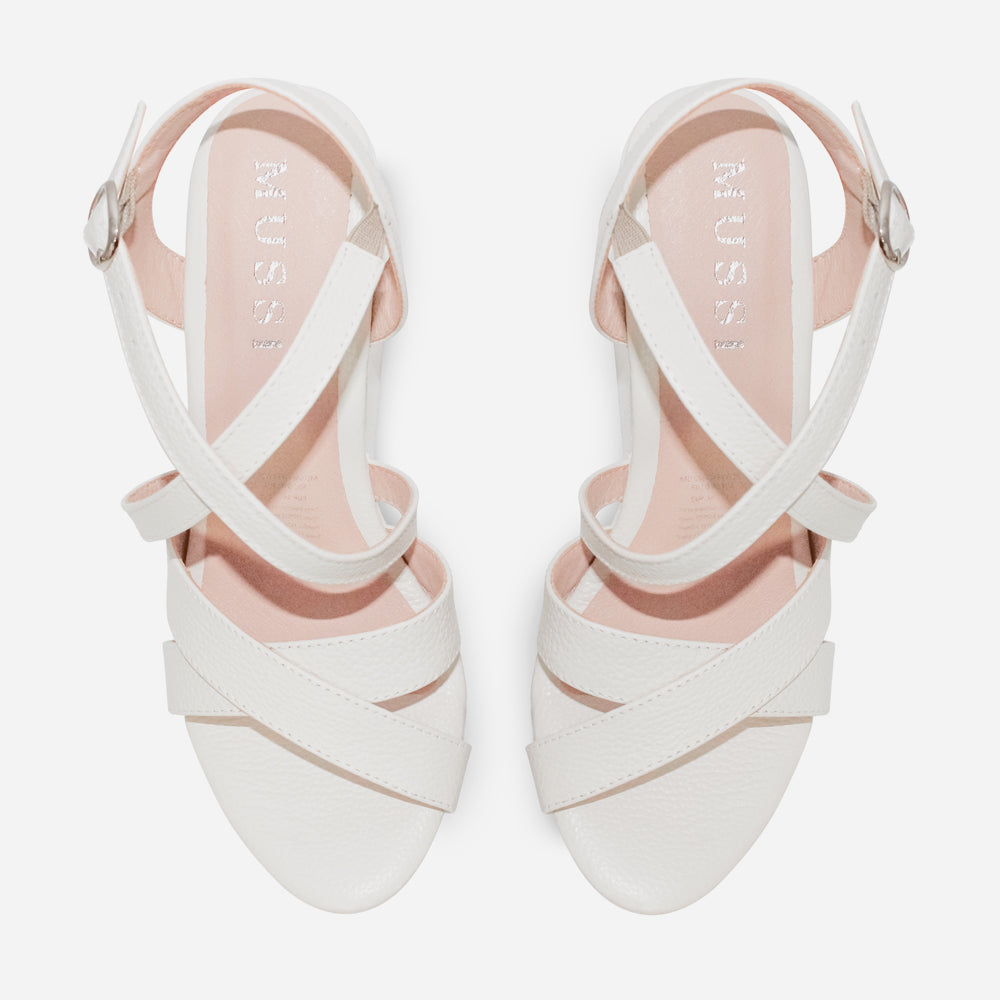 Sandalia plataforma mady de sintético para mujer - Blanco