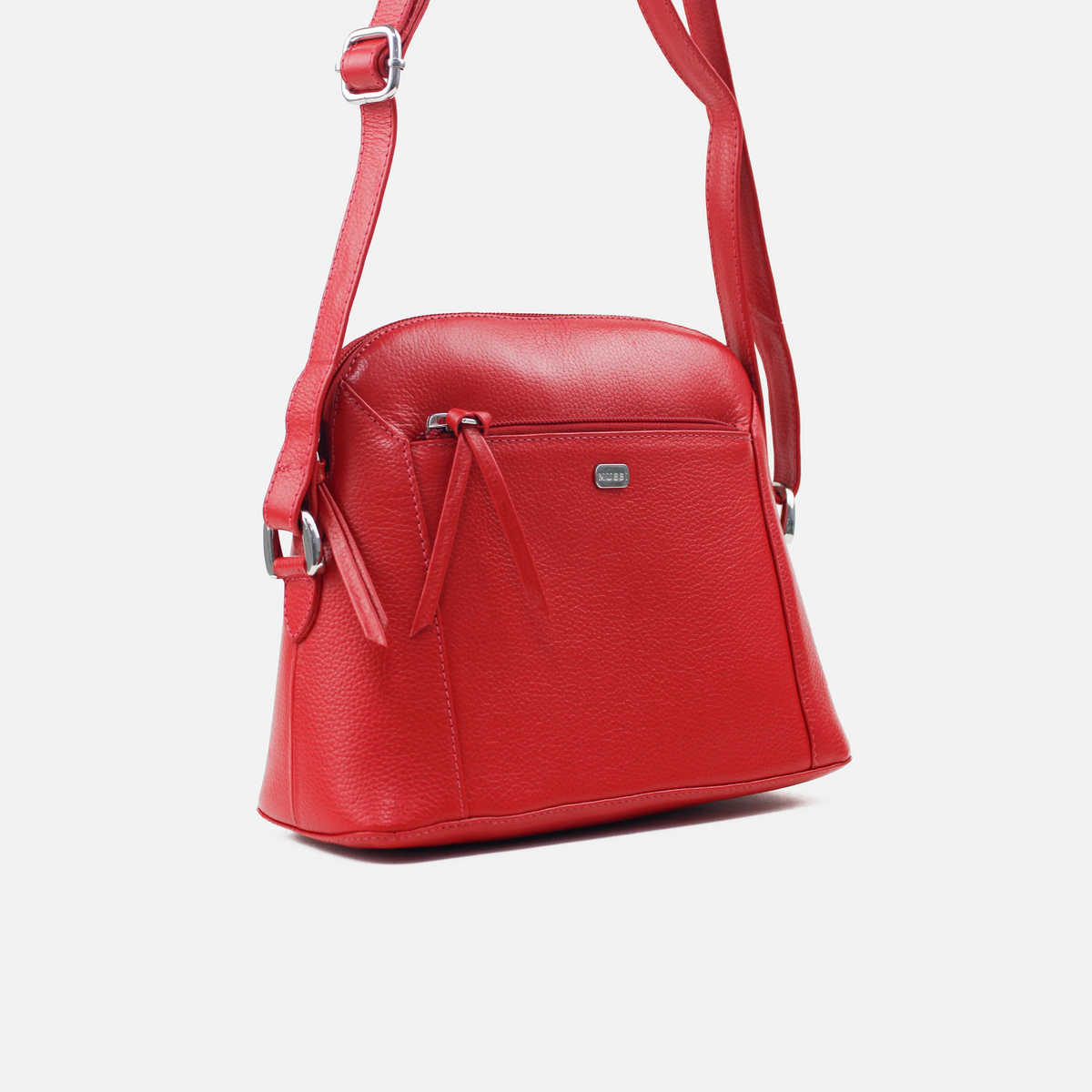 Bolso manos libres luna de cuero para mujer - Rojo