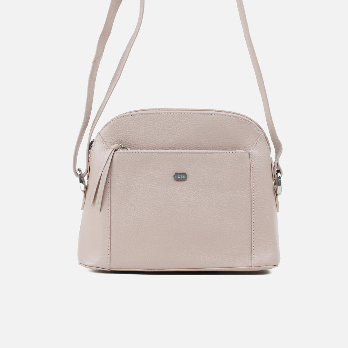 Bolso manos libres luna de cuero para mujer - Nude