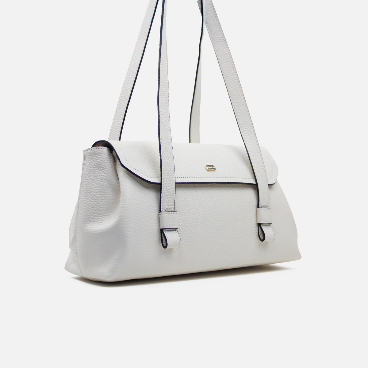 Cartera savia de cuero para mujer - Hueso