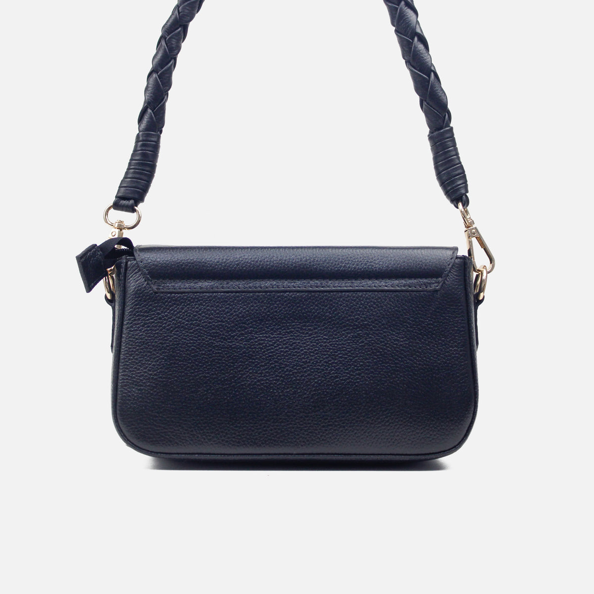 Bolso de mano margarita de cuero para mujer - Negro