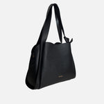 Cartera paulette de cuero para mujer - Negro