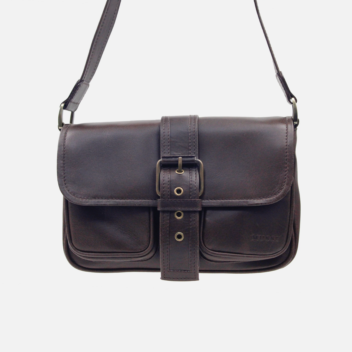 Bolso manos libres serena de cuero para mujer - Café