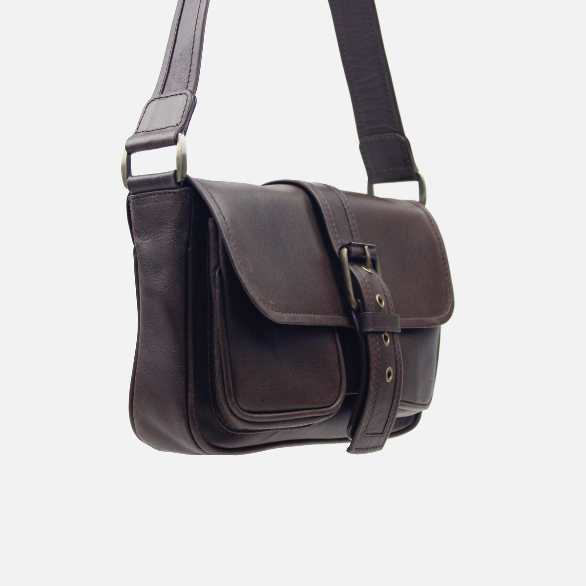 Bolso manos libres serena de cuero para mujer - Café