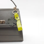 Llavero Trébol de cuero para mujer - Verde