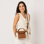 Bolso manos libres emily de cuero para mujer - Miel