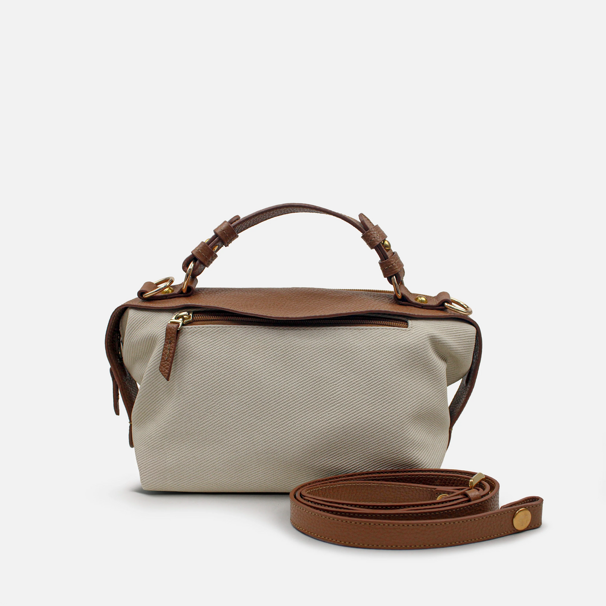 Bolso manos libres emily de cuero para mujer - Miel