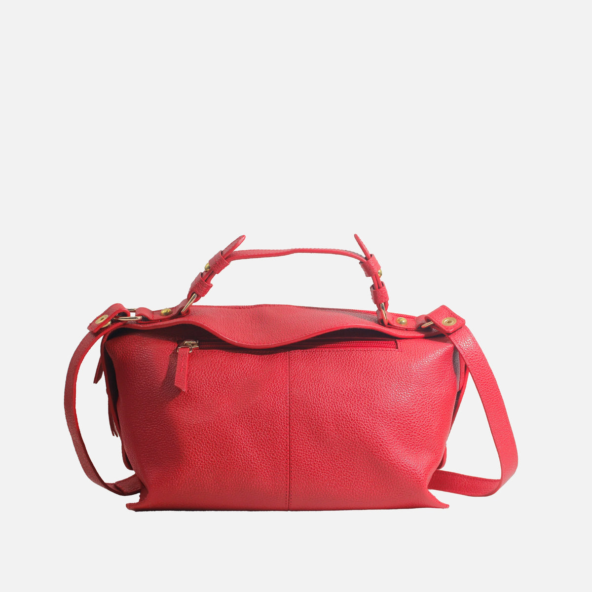 Bolso manos libres emily de cuero para mujer - Rojo