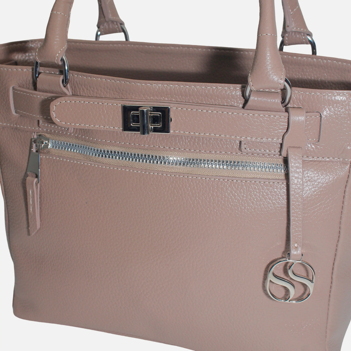 Cartera solya de cuero para mujer - Taupe