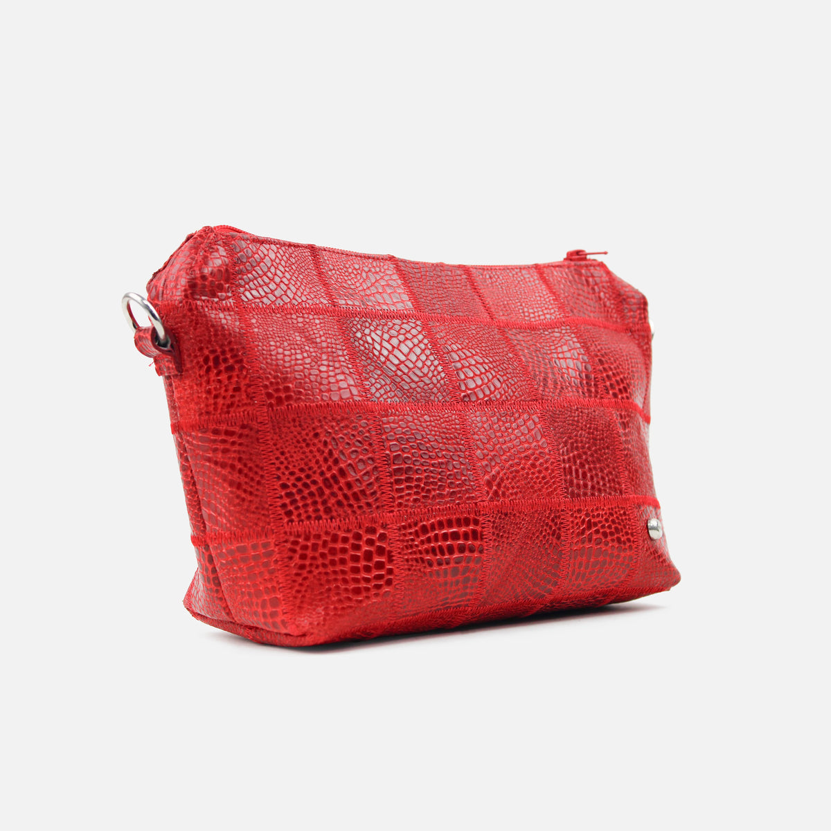 Bolso manos libres leia de cuero para mujer - Rojo