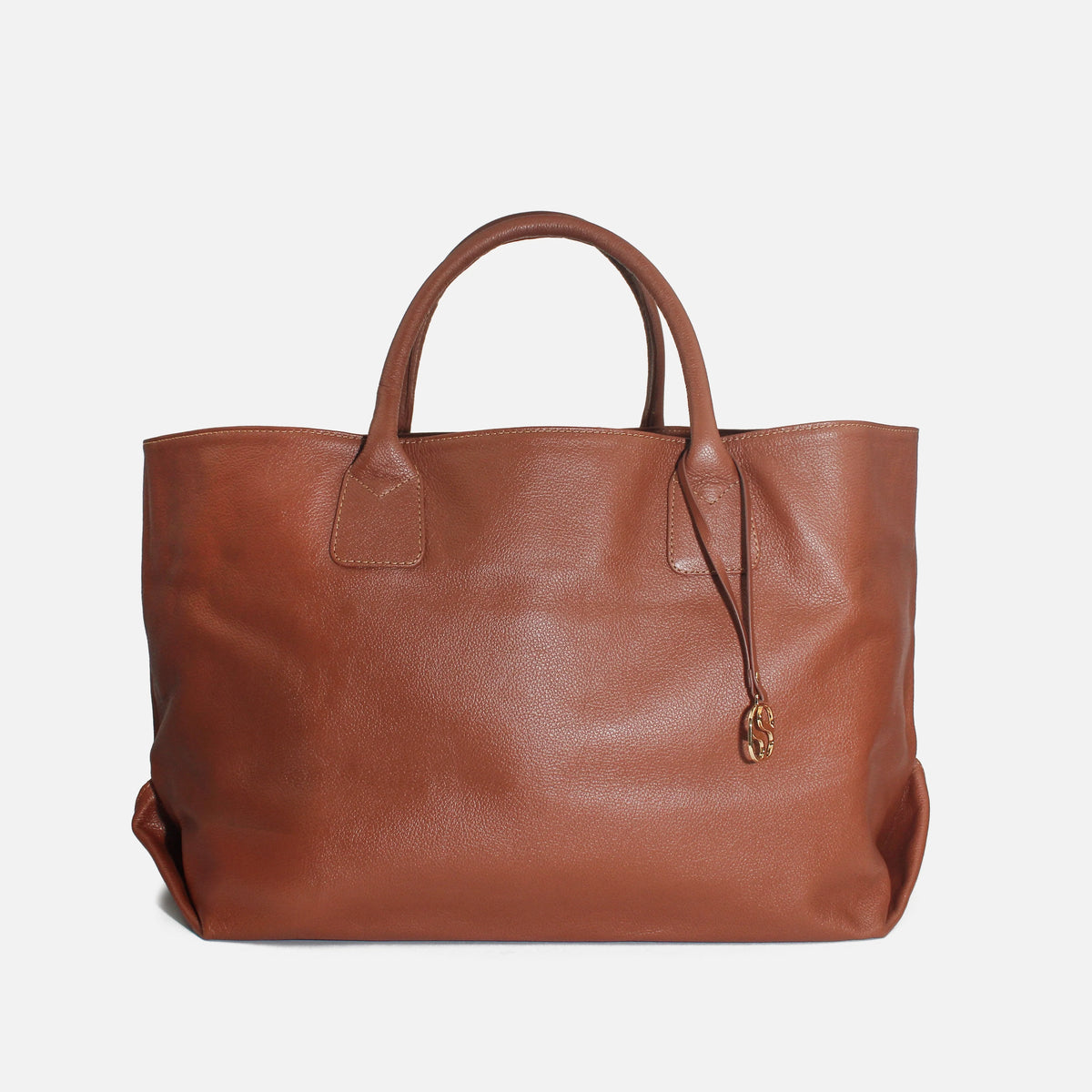 Cartera beca de cuero para mujer - Miel