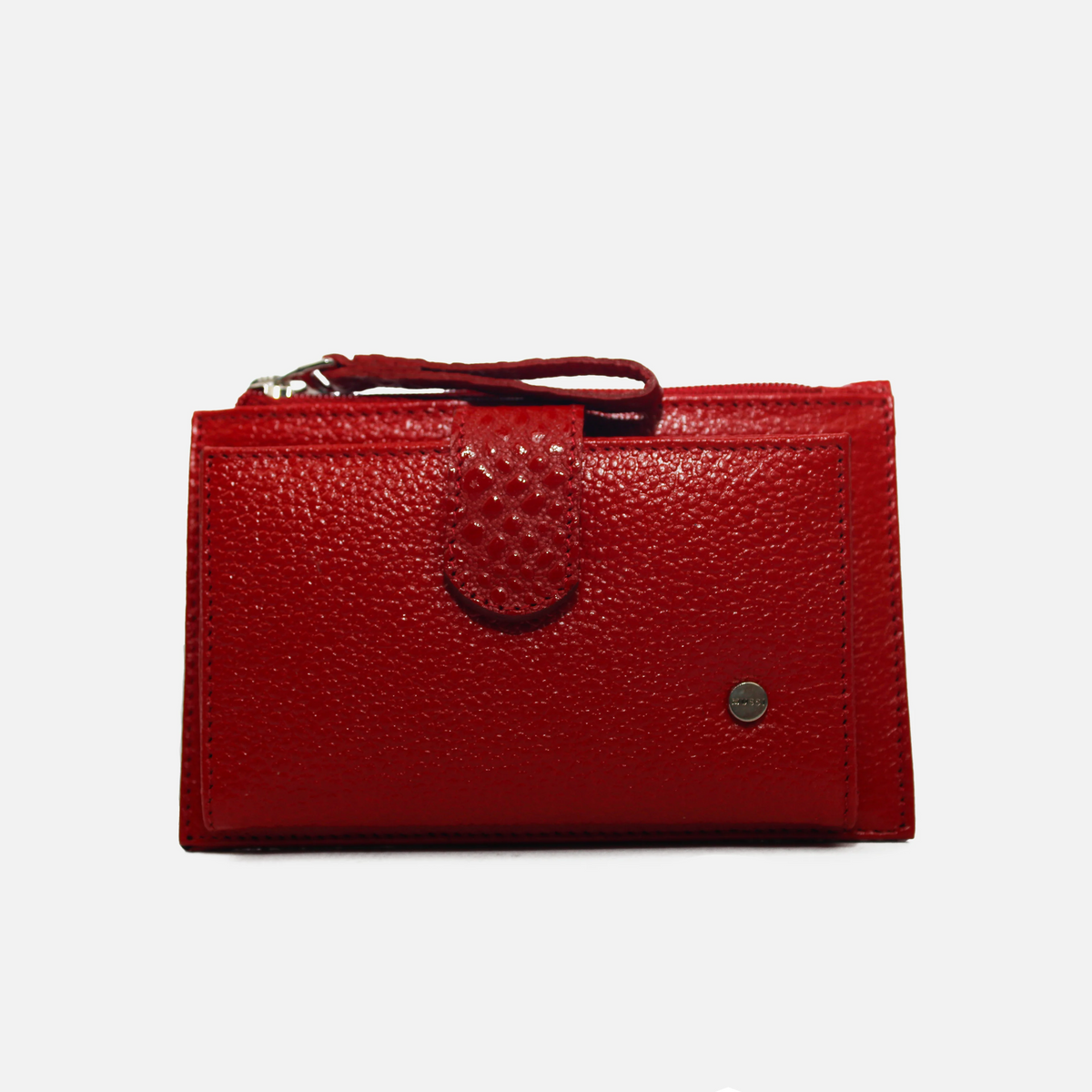 Tarjetero selma de cuero para mujer - Rojo