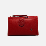 Tarjetero selma de cuero para mujer - Rojo