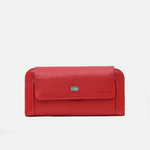 Billetera vilda de cuero para mujer - Rojo