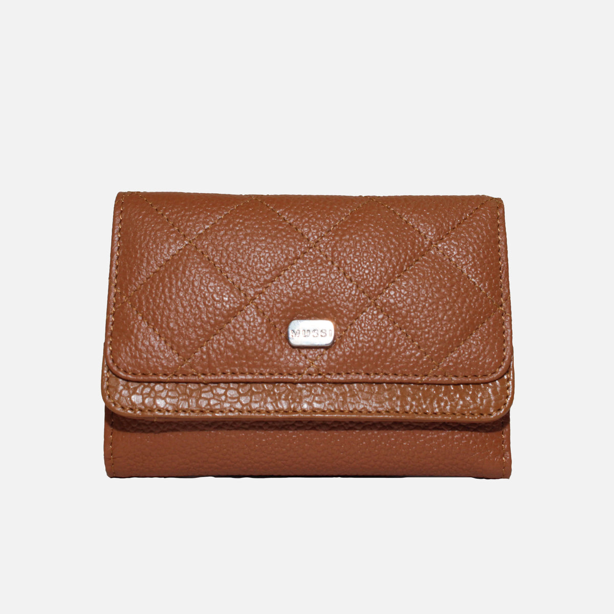 Billetera iria de cuero para mujer - Miel