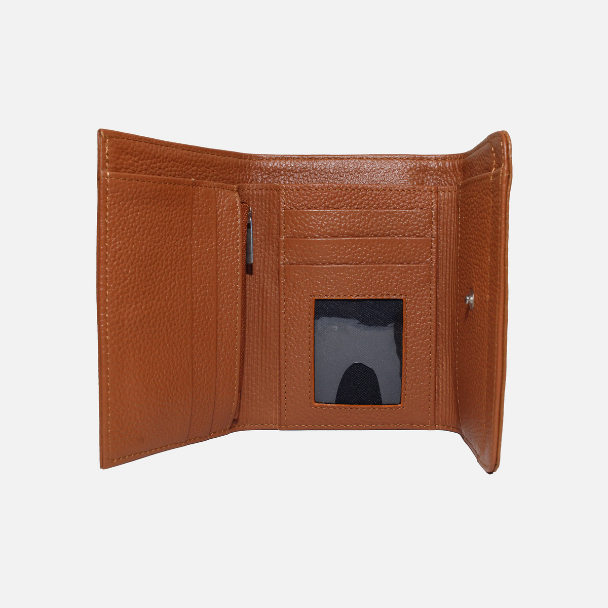 Billetera iria de cuero para mujer - Miel