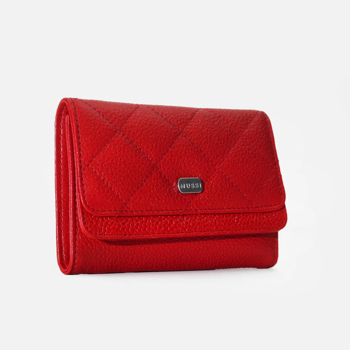 Billetera iria de cuero para mujer - Rojo