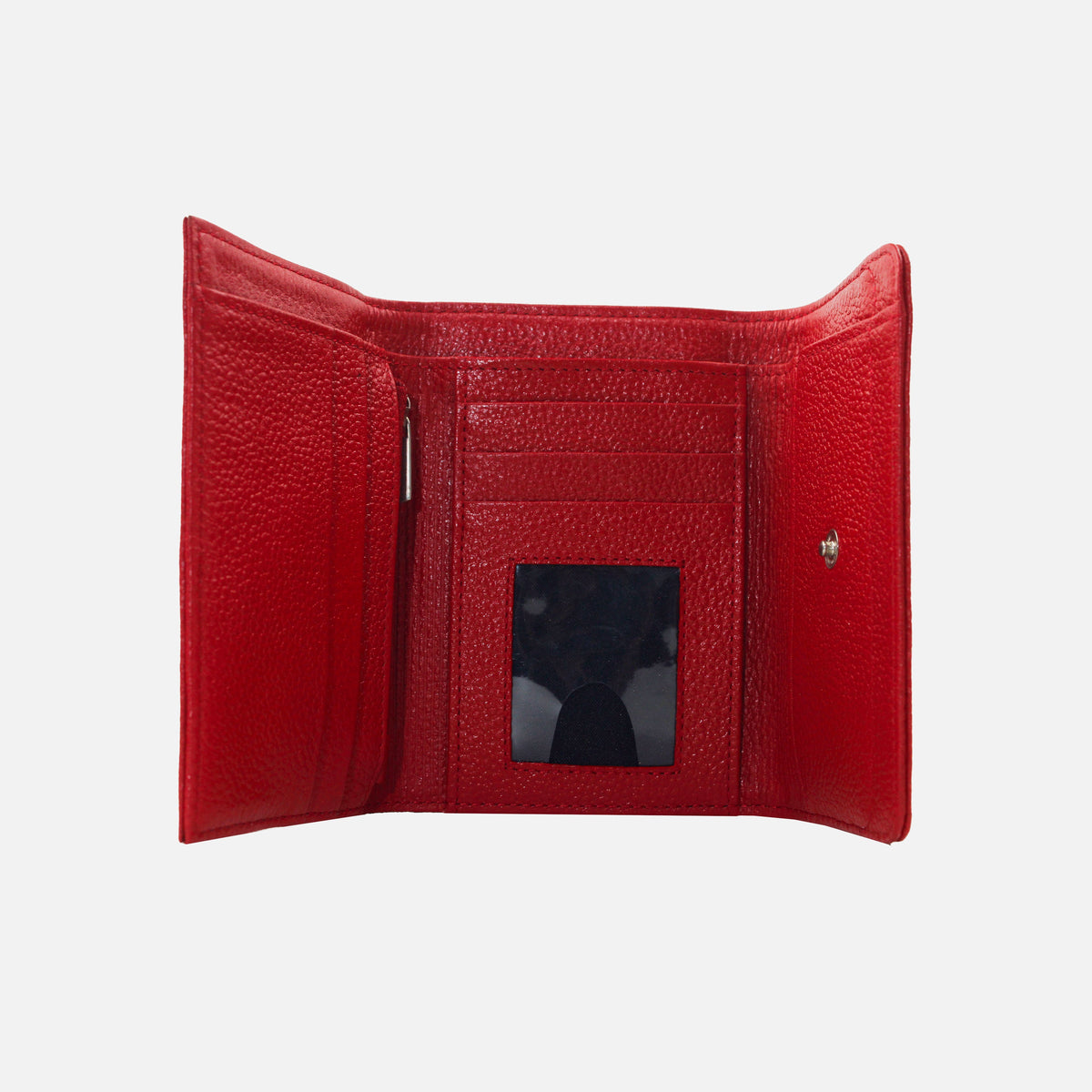 Billetera iria de cuero para mujer - Rojo