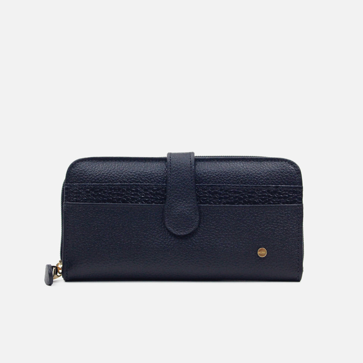 Billetera virela de cuero para mujer - Negro