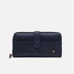 Billetera virela de cuero para mujer - Negro