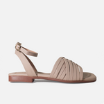 Sandalia plana milen de sintético para mujer - Almendra