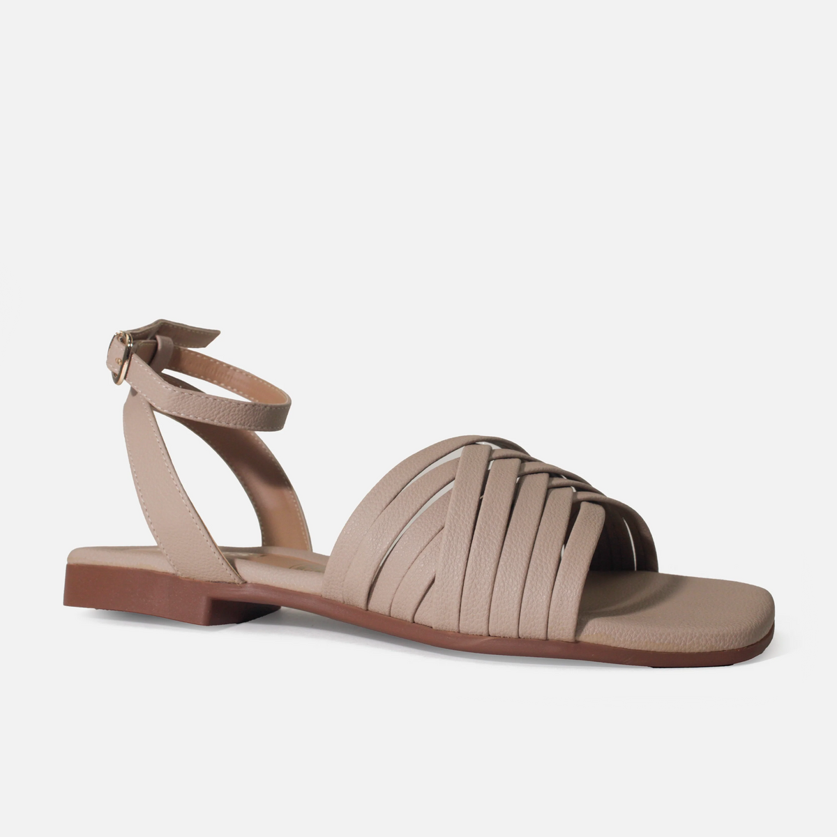 Sandalia plana milen de sintético para mujer - Almendra